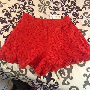 Hollister Red Flowy shorts